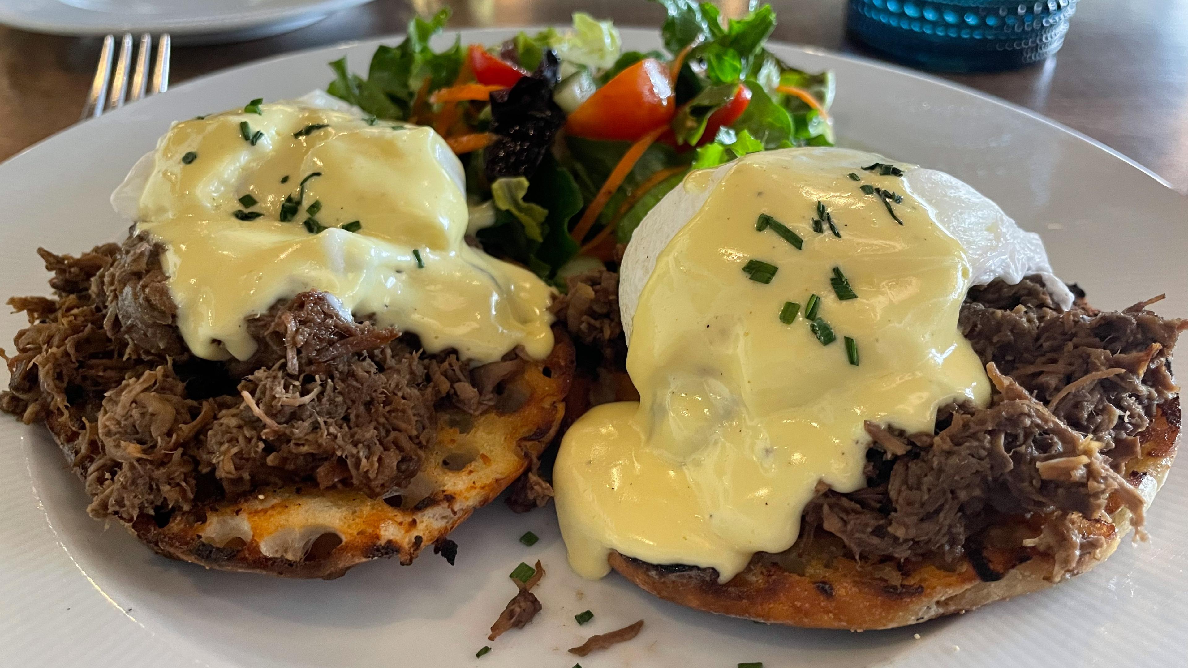 Eggs Benedict with shortrib